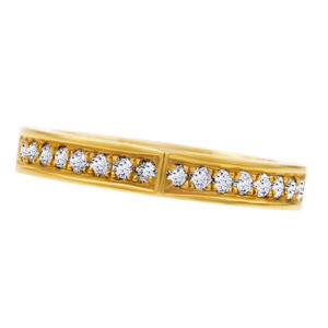 Cartier flat "C" 18k gold ring with 0.36 cts in diamonds