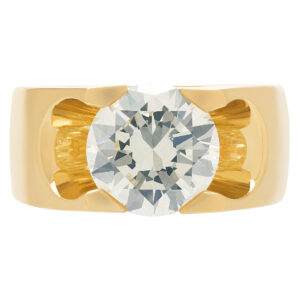 GIA Certified Round Diamond 6 ct (O-P Color VS-1 Clarity) set in 6 prong "Tiffany" style 18k white gold setting. Size 7.5.