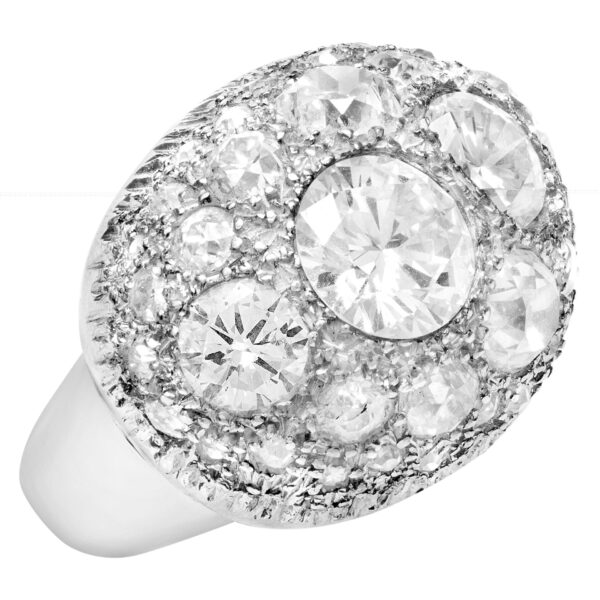 GIA Certified Round diamond 1.73cts (L color VVS1 Clarity) 1.04cts (Natural Faint Pinkish Brown VS-1 Clarity) ring set in 18k white gold.