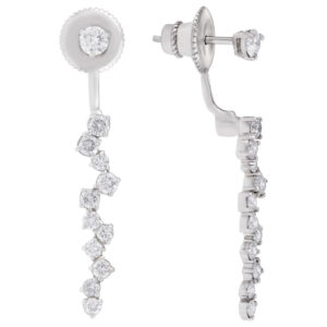 Diamond Iceicle earrings in 18k white gold. 1.28 carats in diamonds