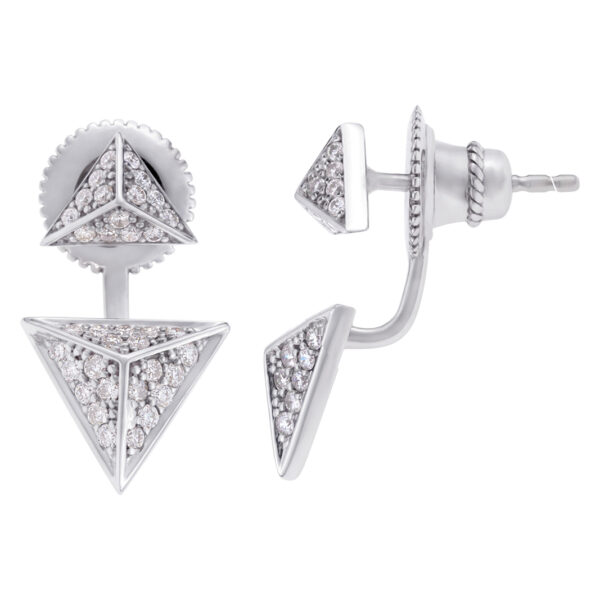 Triangle diamond earrings 18k white gold. 0.48 carats in diamonds