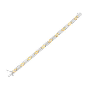 Diamond bracelet in 14k yellow & white gold. 1.50 carats in diamonds