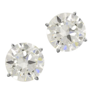 GIA Certified Diamond Studs 3.98 cts (O-P Color, VVS2 Carity), 3.97cts diamond (N Color,VS1 Clarity)