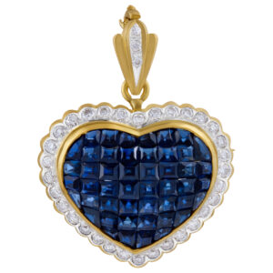 Sapphire & diamond pendant/pin