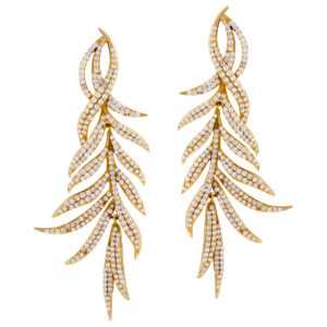 Diamond leaf earrings