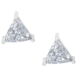 Trilliant diamond studs in 14k white gold