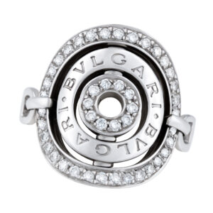 Bvlgari Astrale shield ring in 18k white gold