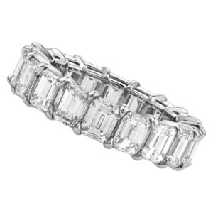 Emerald cut diamond eternity band, 7.21 carats G color VS clarity