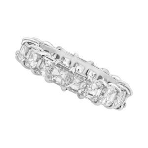 Asher cut eternity band in platinum, 4.63 carats D-F color VS clarity