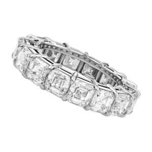 Ascher cut eternity band set In Platinum