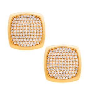 Diamond cufflinks in 18k yellow gold