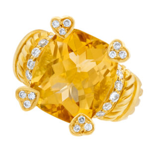 Judith Ripka Classic Etruscan style lemon citrine ring