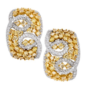 Diamond Huggies Style Earrings Set In 18k White Gold