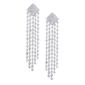 Ladies dazzling diamond earrings set in 18k white gold