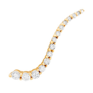 Diamond ear climber earring in 18k yellow gold