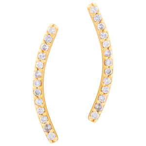 Sparkling ear climbers in 18k yelllow gold. 1.17 carats in diamonds