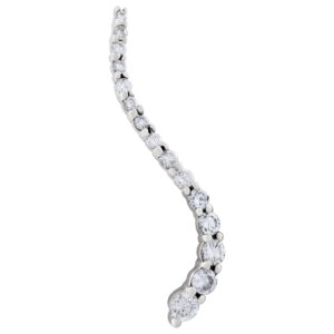 Diamond left ear climber earring in 18k white gold