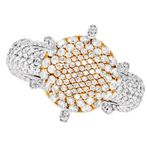 Exclusive Ladies 18k white gold hot diamond ring with 6.13 carat in diamond.