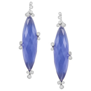 Remarkable Stefan Hafner drop earrings in 18k white gold