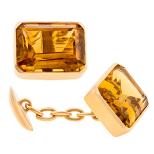 Gorgeous 14k golden Citrine cufflinks