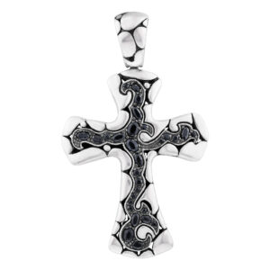 John Hardy Dayak cross with black sapphires