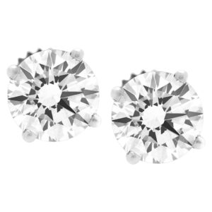 GIA Certified round diamond studs 2.17cts (K Color SI2 Clarity) and 2.04cts (L Color SI2 Clarity)