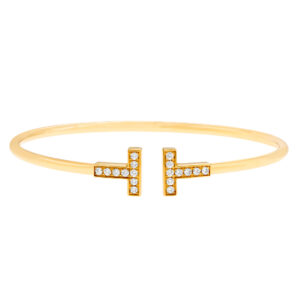 Tiffany & Co T bangle with diamonds in 18k