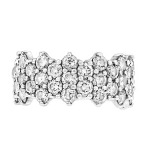 Elegant wide semi eternity band set in 18k white gold