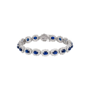 Diamond and Cabochon Sapphire bracelet in 18k white gold