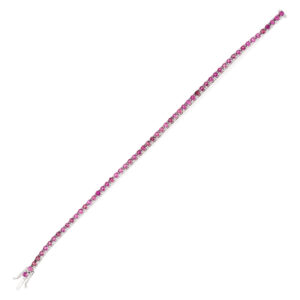 Pink Tourmaline tennis bracelet in 18K white gold