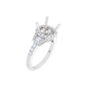 18k White Gold Setting With .88 Cts In Diamonds