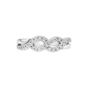 Infinity diamond ring in 18K