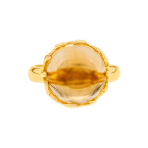 Round Citrine ring in 18K gold