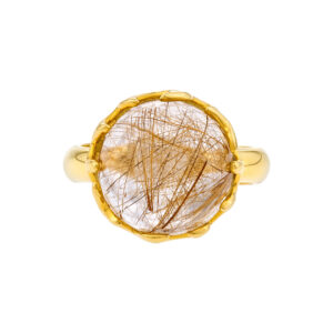 Rutile Quartz ring in 18K gold