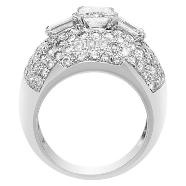 GIA certified Ball of fire pave diamond dome ring in 18k white gold