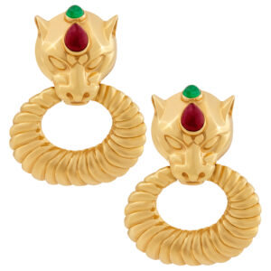 Panthere earrings in 14k yellow gold