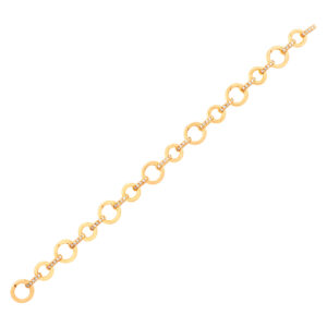 Aaron Basha 18k pink gold chain bracelet with diamonds