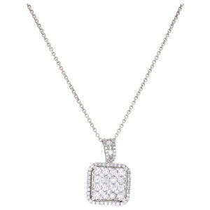 Diamond pendant on 18k white gold chain.  1.43 carats in diamonds