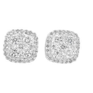 Illusion studs in 18K white gold