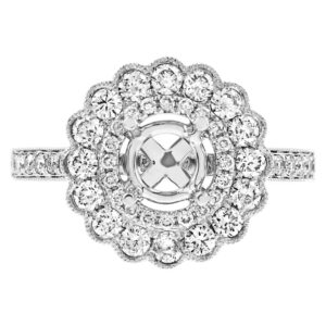 Floral Setting in 18K white gold and diamonds