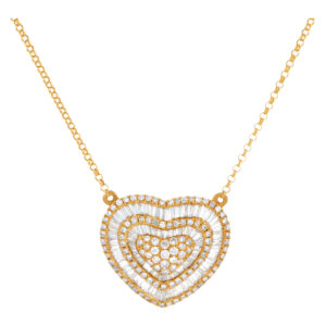 Diamond heart pendant in 18K