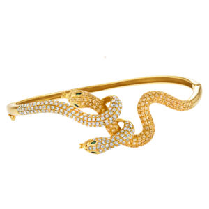 Snakes 18K gold bangle with diamonds, yellow sapphires and tsavorites