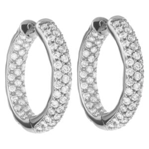 Diamond hoops in 18k white gold