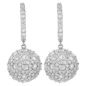 Diamond balls earrings in 18k w/g