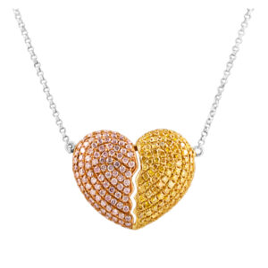 Heart shaped diamond pendant necklace