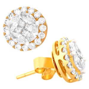 18K yellow gold diamond studs