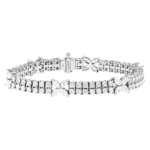 Diamond bracelet in 18k white gold. 9.50 carats in clean white diamonds