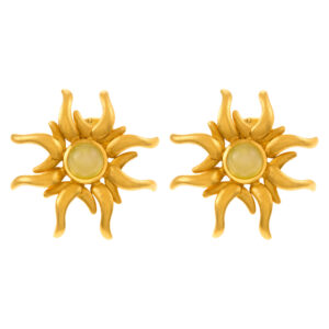 18K yellow gold sun studs