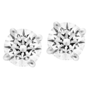 Pair of GIA Certified Round Diamond Studs 1.52 carats each (K, VS2), (K, VS1)