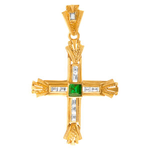 Vintage 18k yellow gold cross